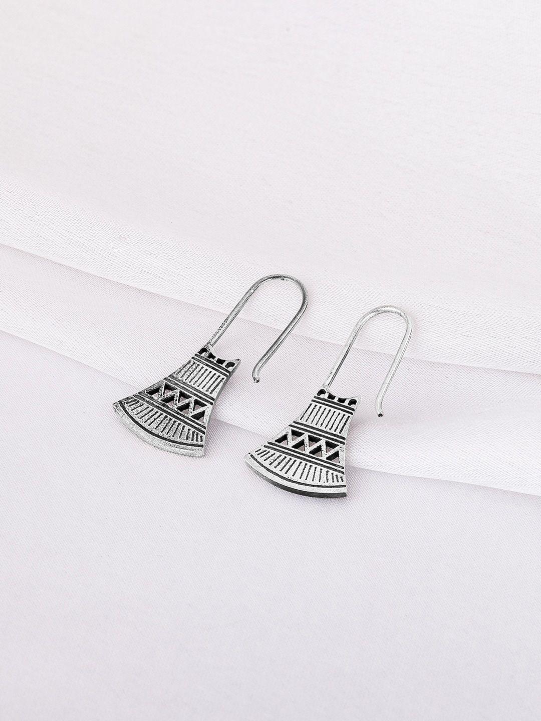 giva silver-toned contemporary studs earrings