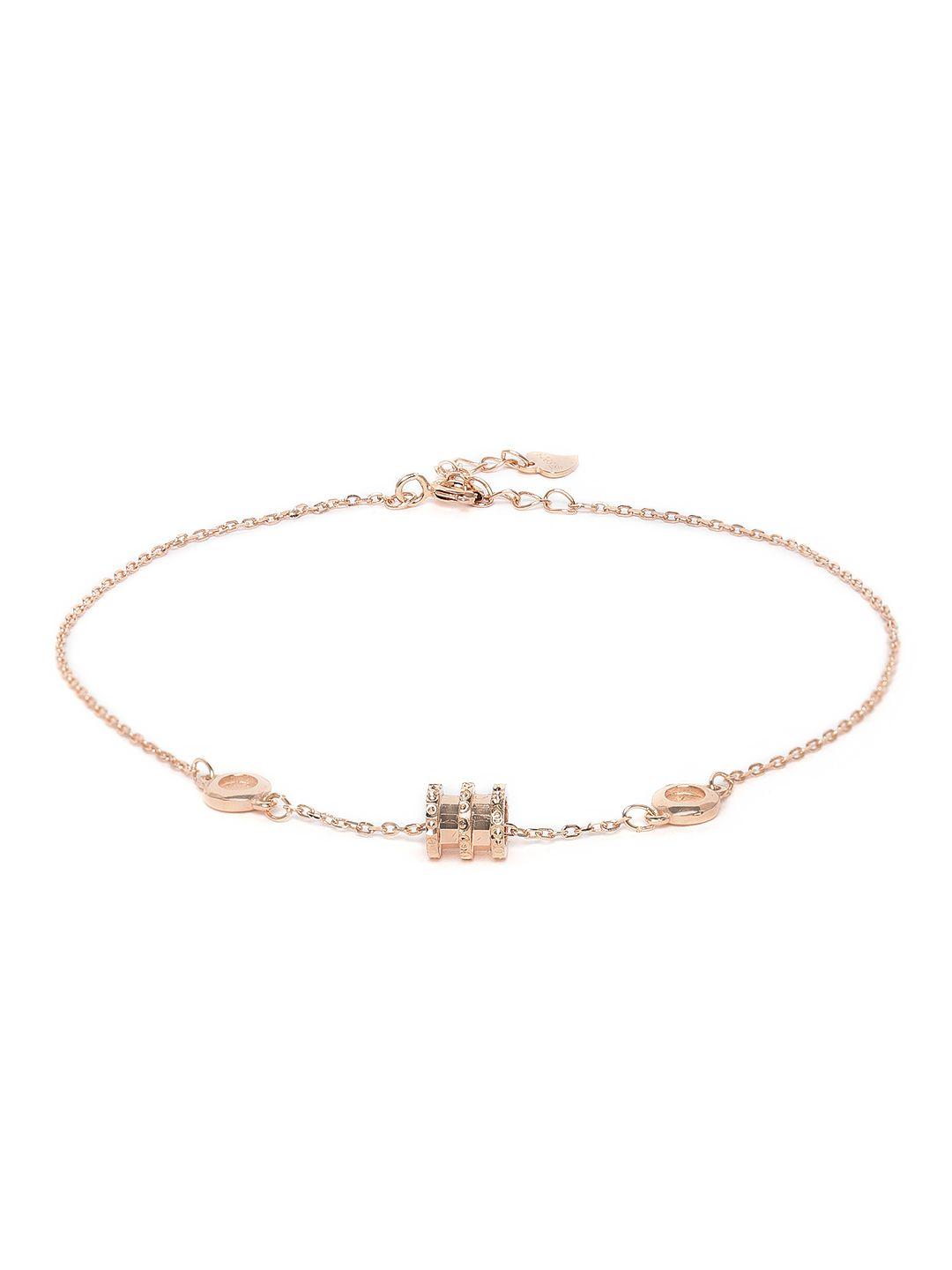 giva woman 925 sterling silver rose gold plated reel anklets