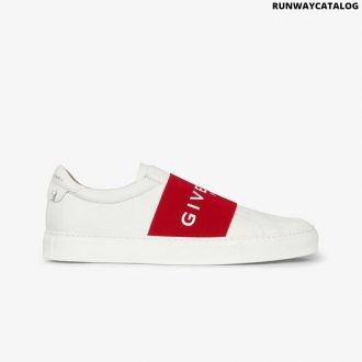 givenchy paris webbing sneakers in leather