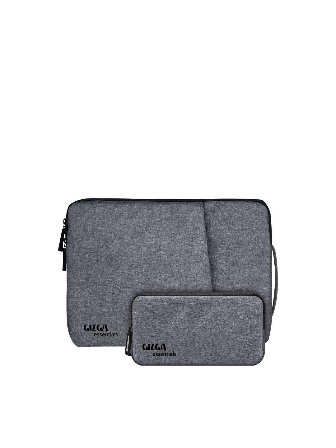gizga essentials unisex grey & black laptop sleeve