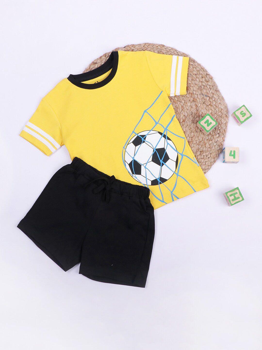 gj baby infant boys printed pure cotton t-shirt with shorts clothing set