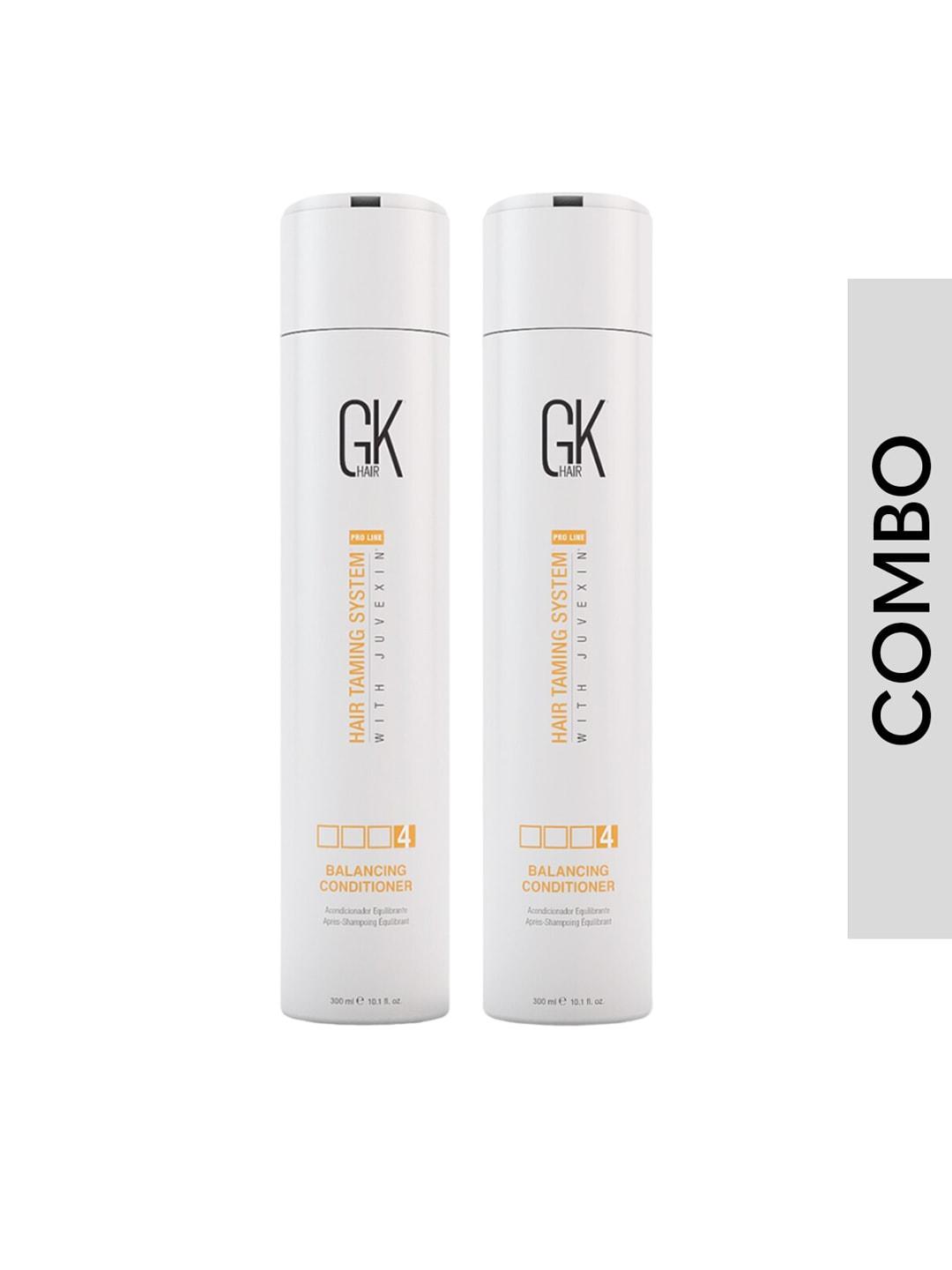 gk hair set of 2 hair taming system balancing conditioner with juvexin - 300 ml each