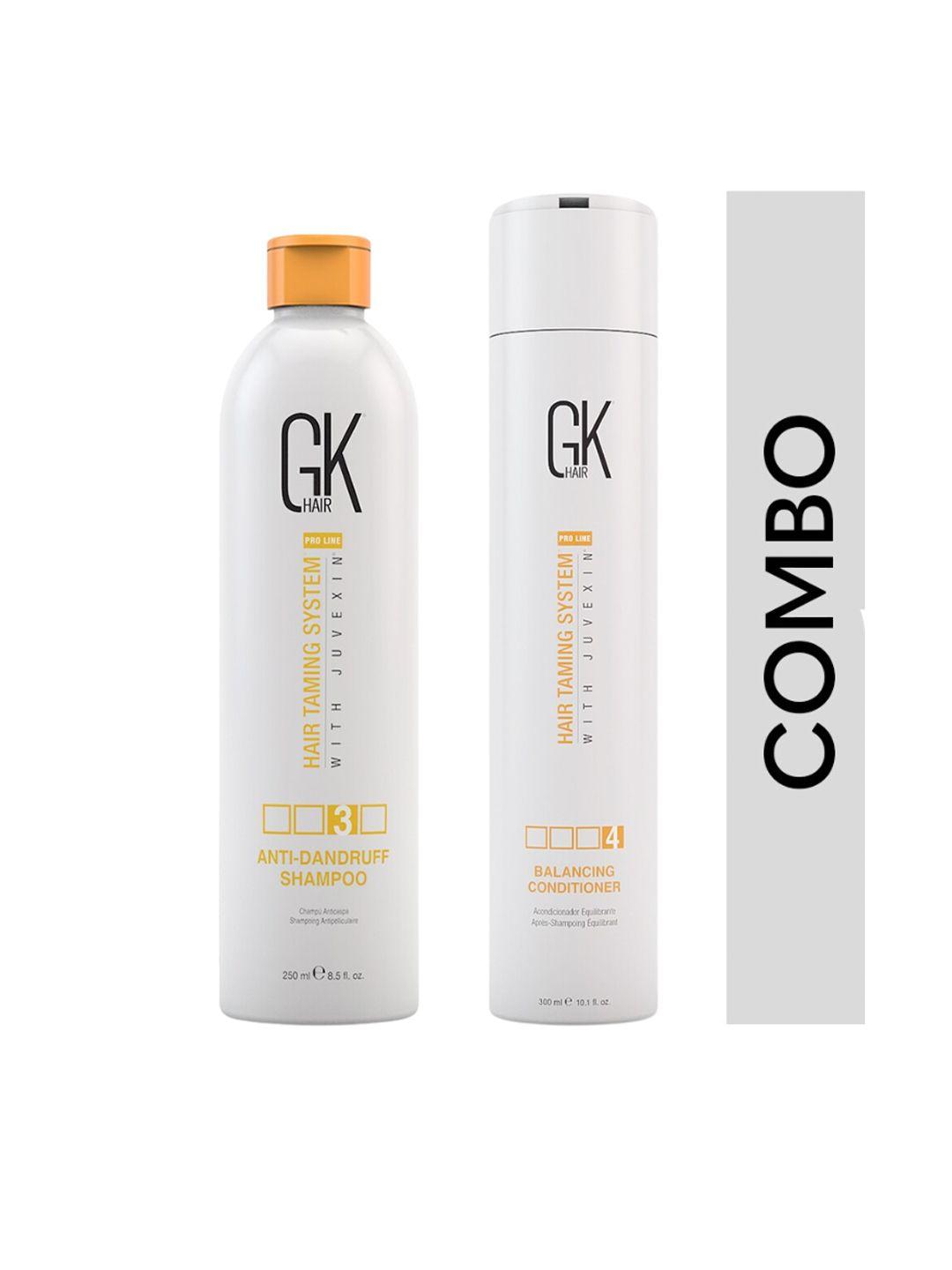 gk hair set of anti-dandruff shampoo - 250 ml & balancing conditioner - 300 ml