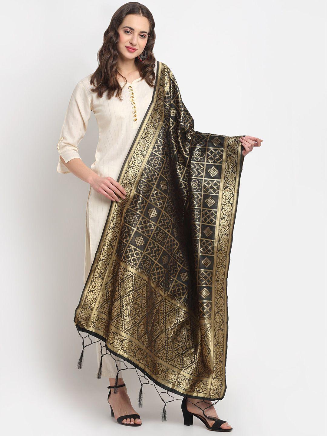 glam story ethnic motifs woven design dupatta with zari