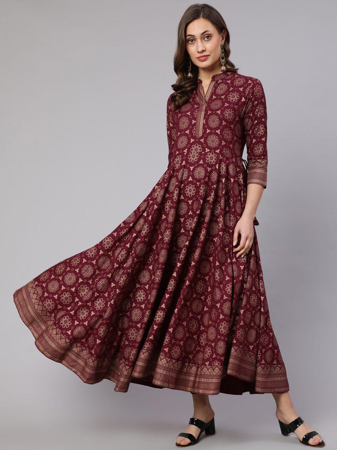 glam roots ethnic motifs printed anarkali kurta