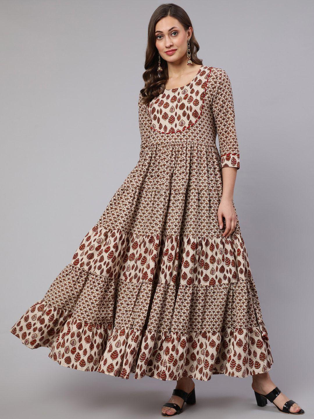 glam roots ethnic motifs printed pure cotton anarkali kurta