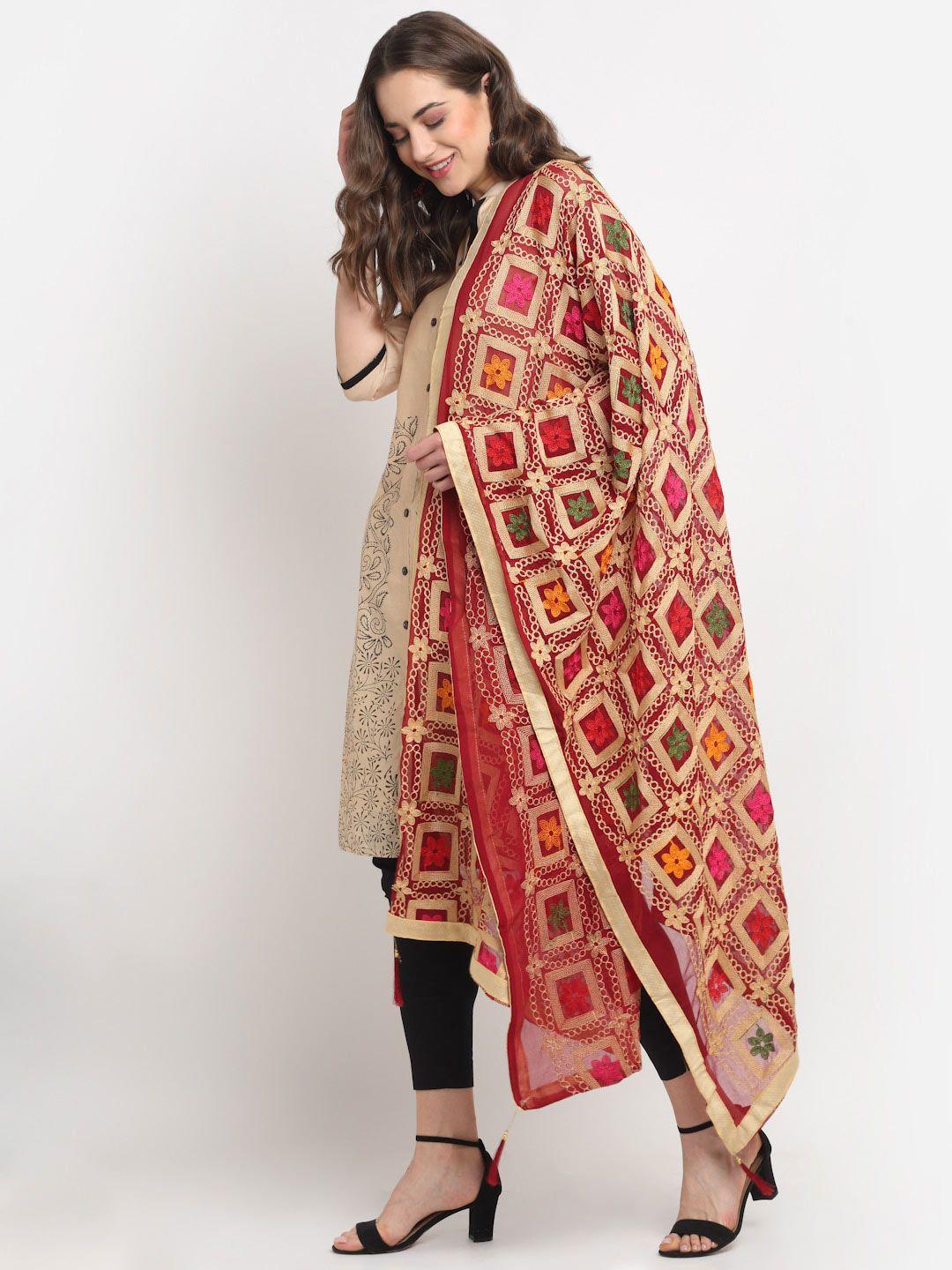 glam story embroidered dupatta