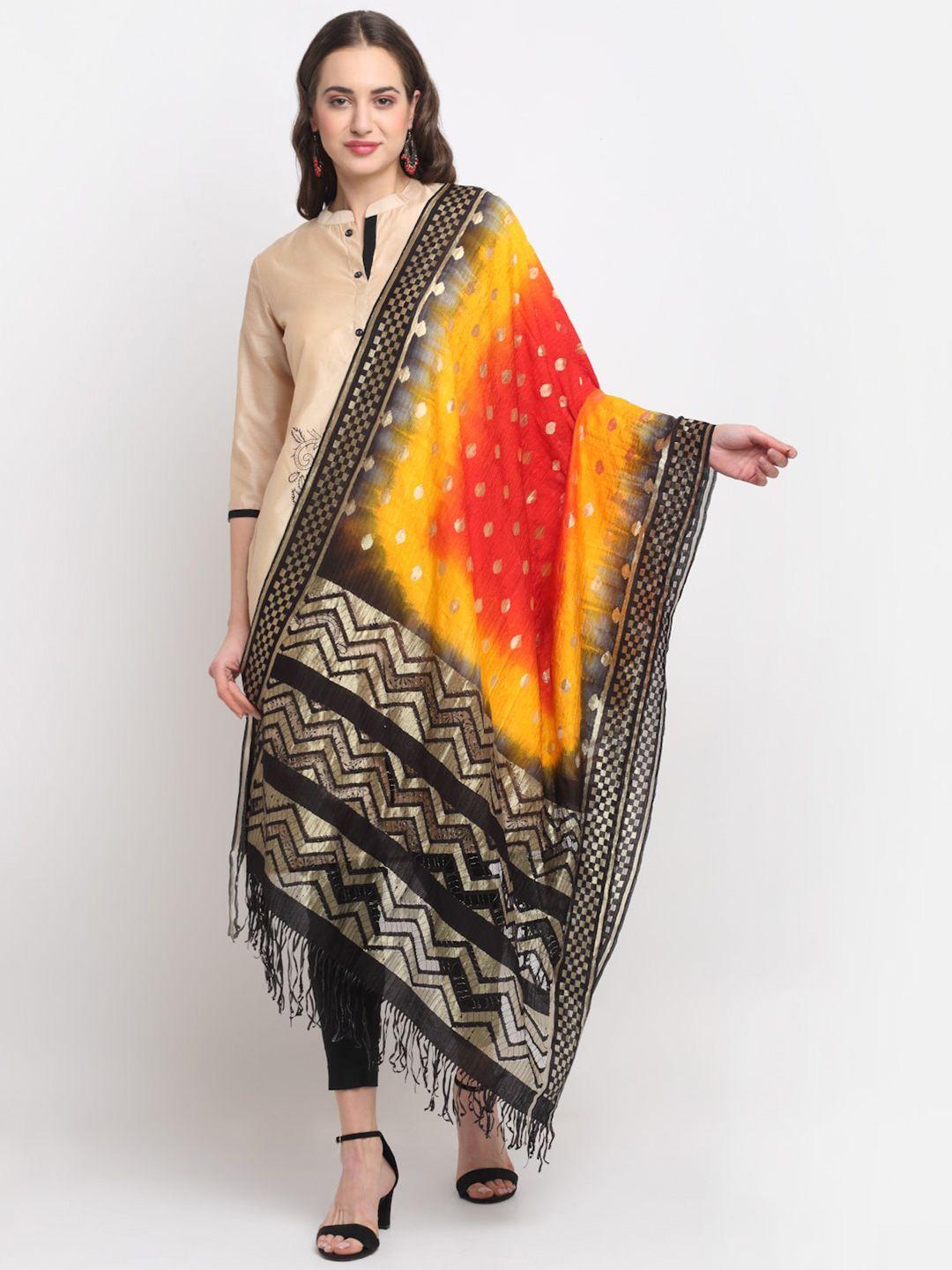 glam story ethnic motifs woven design dupatta