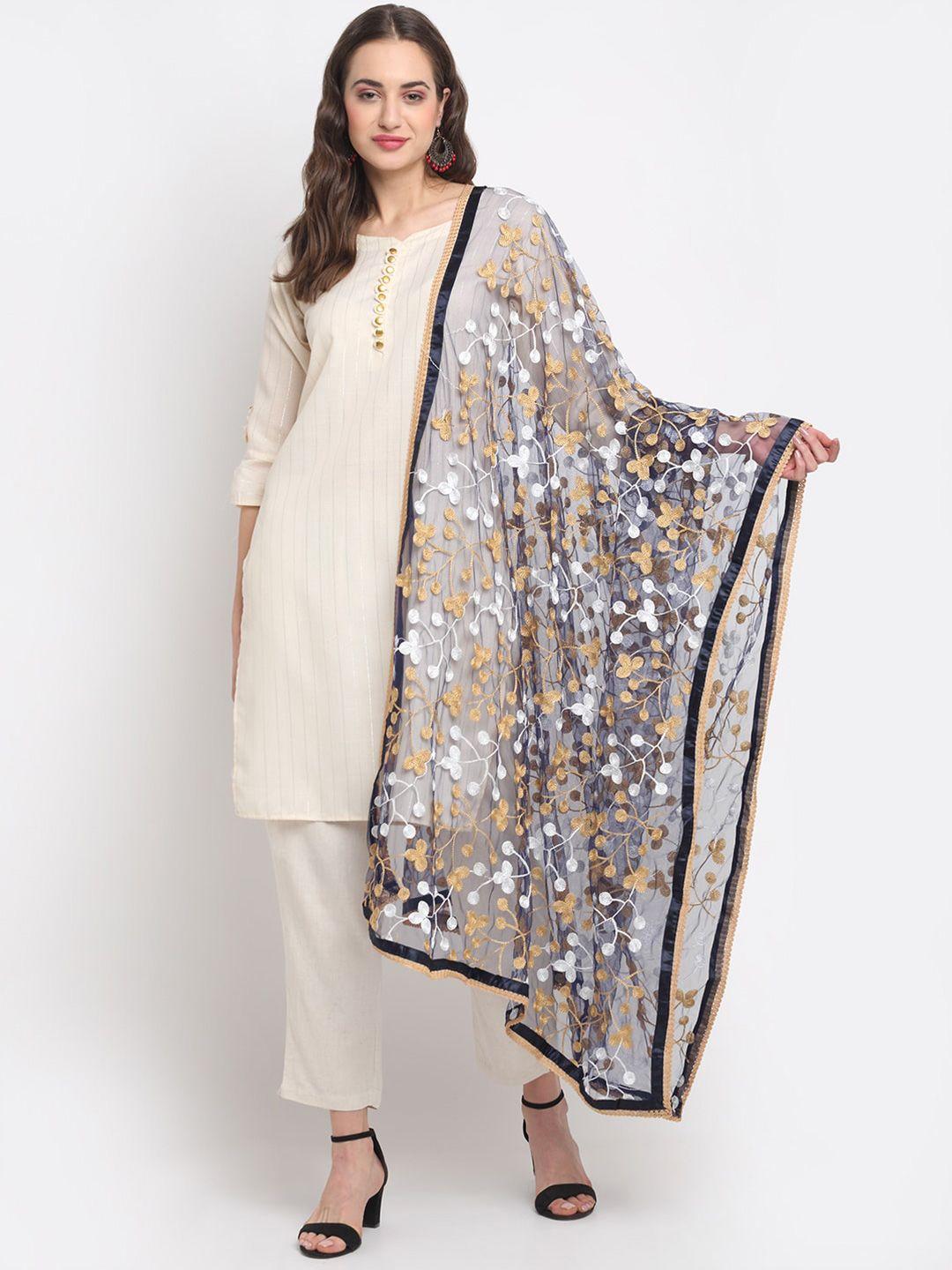 glam story woven design dupatta with thread work