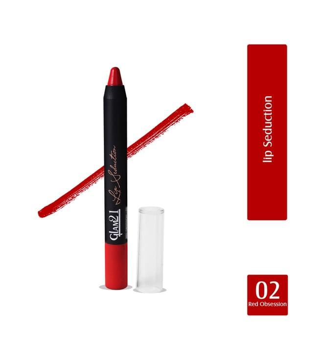 glam21 lip seduction crayon lipstick 02 red obsession - 2.8 gm