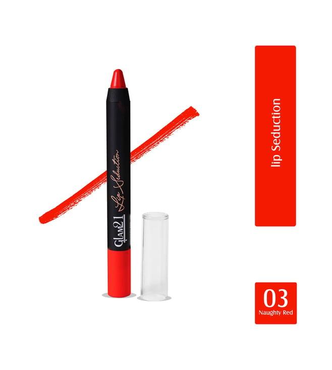 glam21 lip seduction crayon lipstick 03 naughty red - 2.8 gm