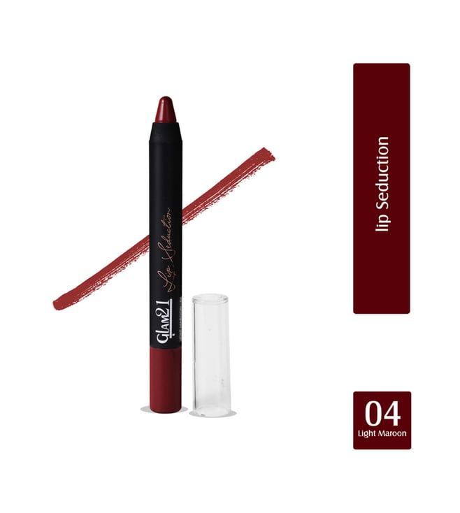 glam21 lip seduction crayon lipstick 04 light maroon - 2.8 gm