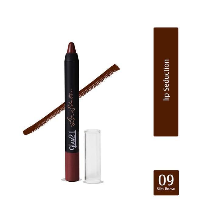 glam21 lip seduction crayon lipstick 09 silky brown - 2.8 gm