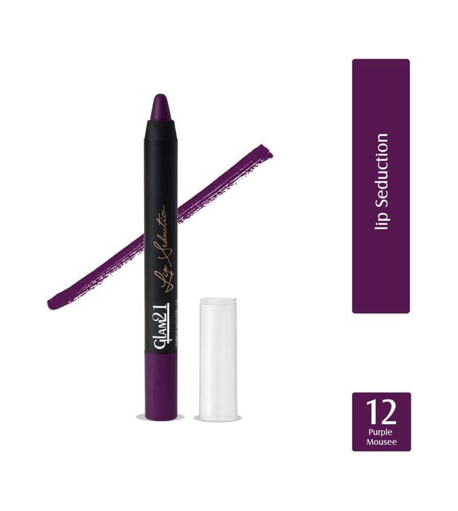 glam21 lip seduction crayon lipstick 12 purple mousse - 2.8 gm