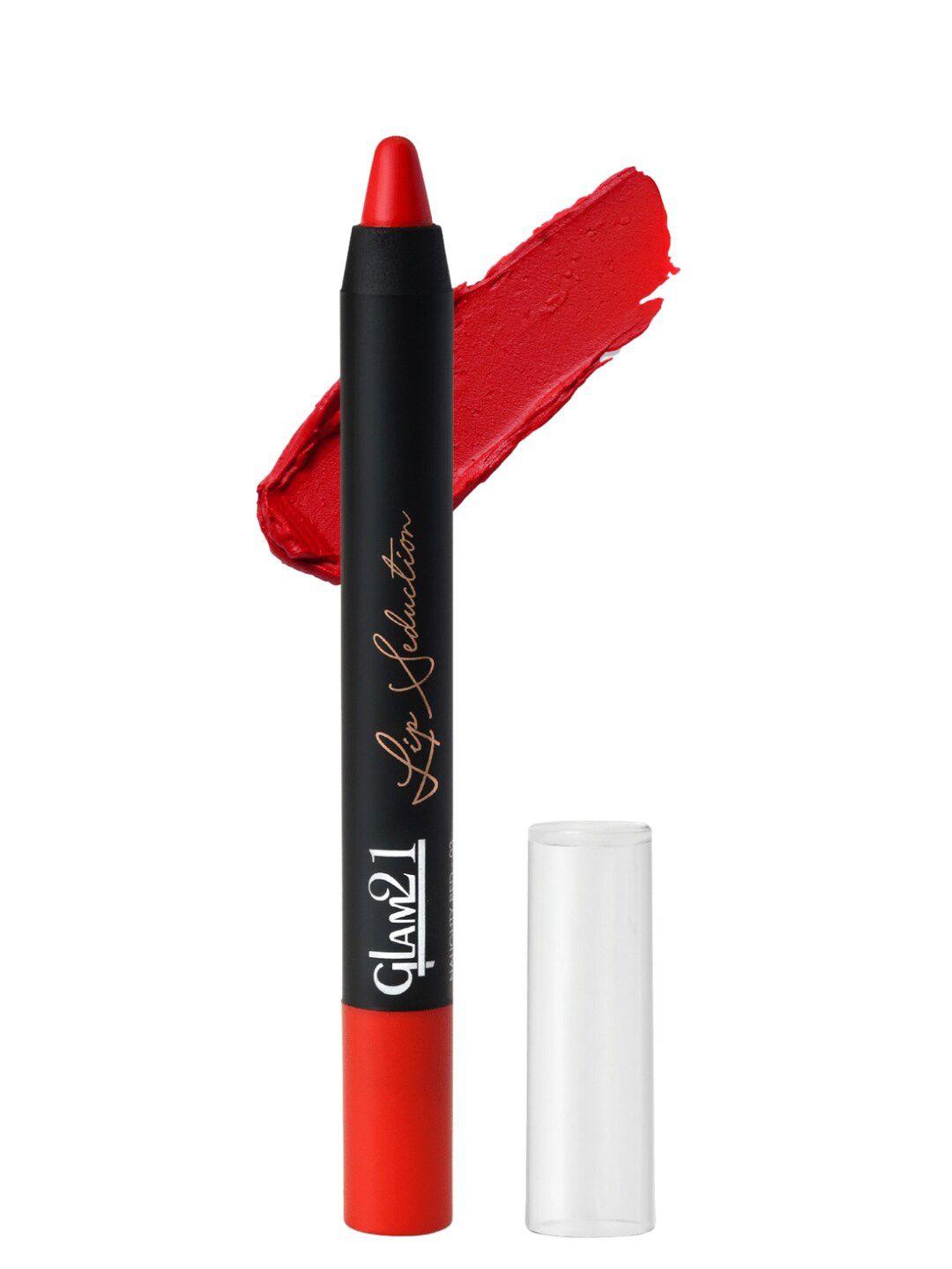 glam21 lip seduction non-transfer & long lasting crayon lipstick 2.8g - naughty red 03