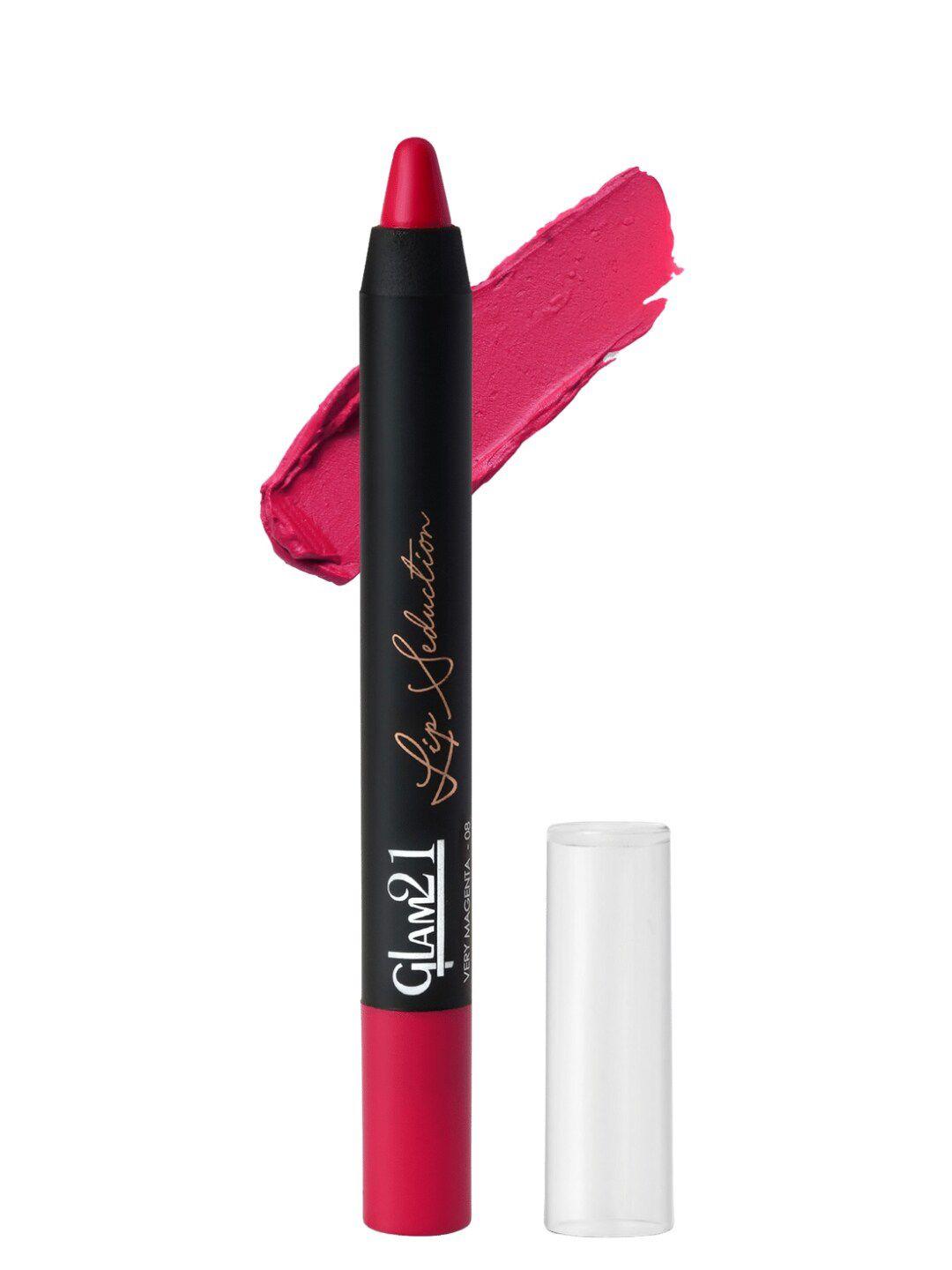 glam21 lip seduction non-transfer & long lasting crayon lipstick 2.8g - sherbet pink 07