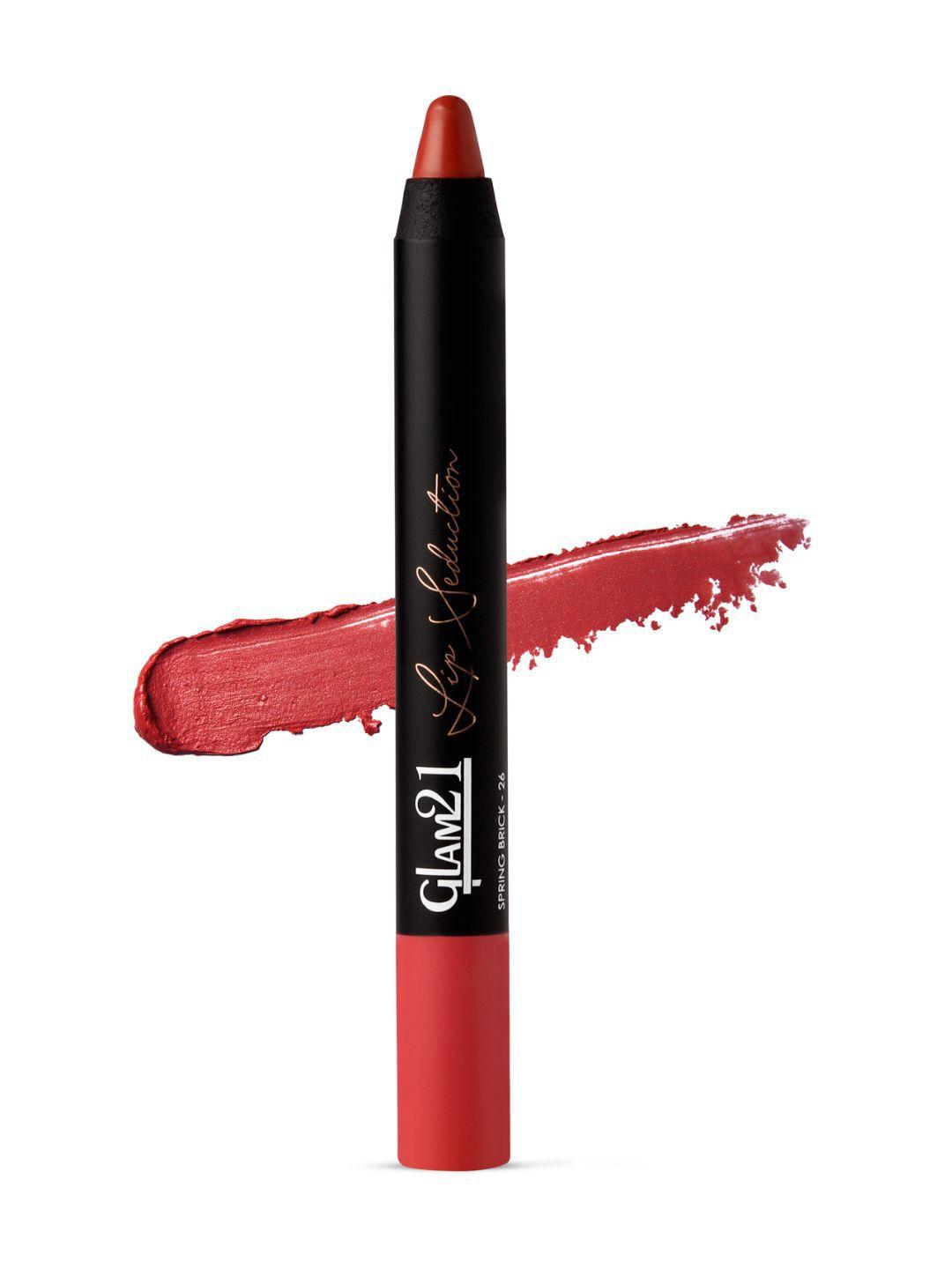 glam21 lip seduction non-transfer crayon lipstick 8gm - spring brick 26