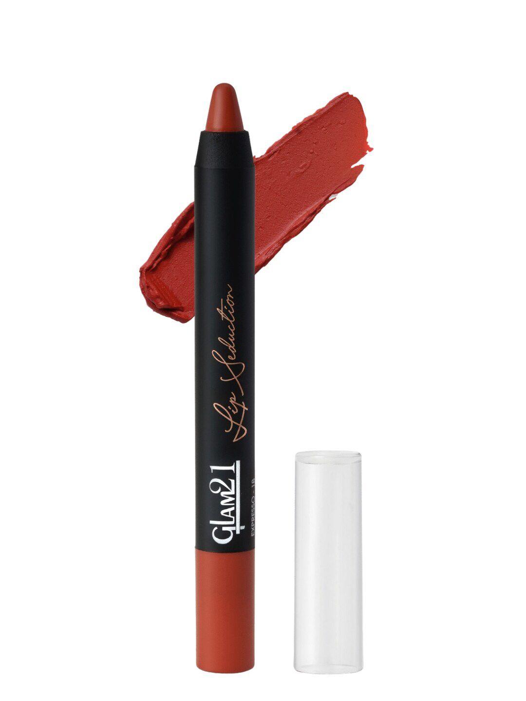 glam21 lip seduction non-transfer long-lasting crayon lipstick 2.8g - expresso 18