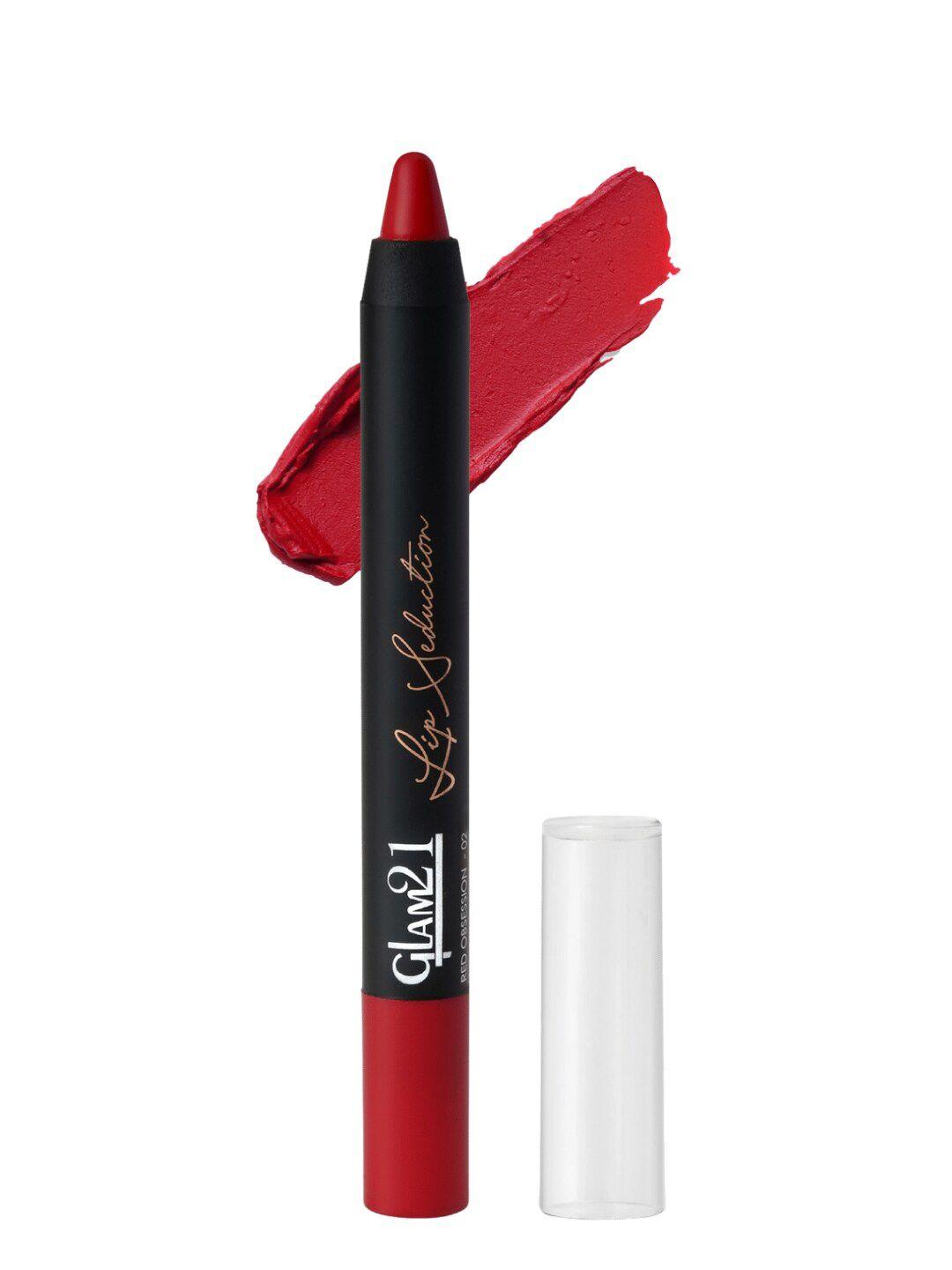 glam21 lip seduction non-transfer long-lasting crayon lipstick 2.8g - sunny red 16