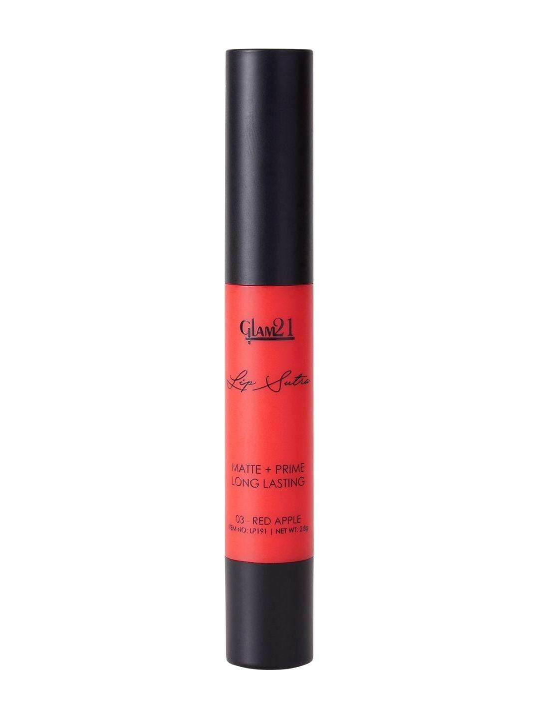 glam21 lip sutra non-transfer & long lasting crayon lipstick 2.8 g- red apple 03