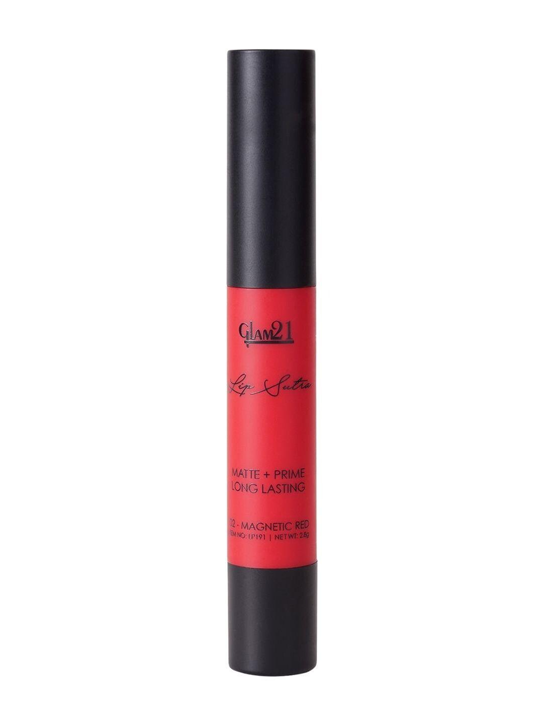 glam21 lip sutra non-transfer crayon lipstick 2.8 g-magnetic red 02