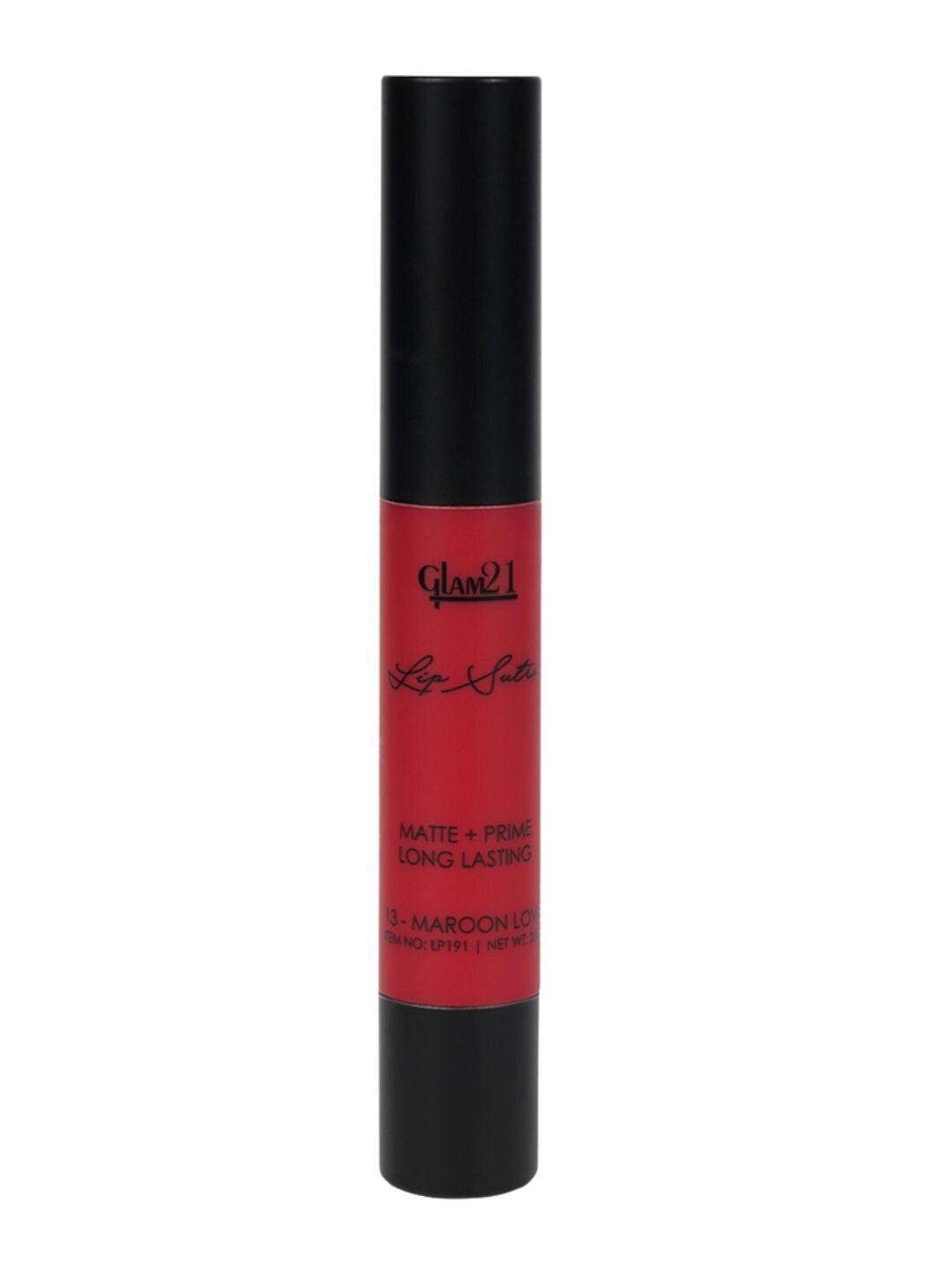 glam21 lip sutra non-transfer crayon lipstick maroon love 13 -2.8 g