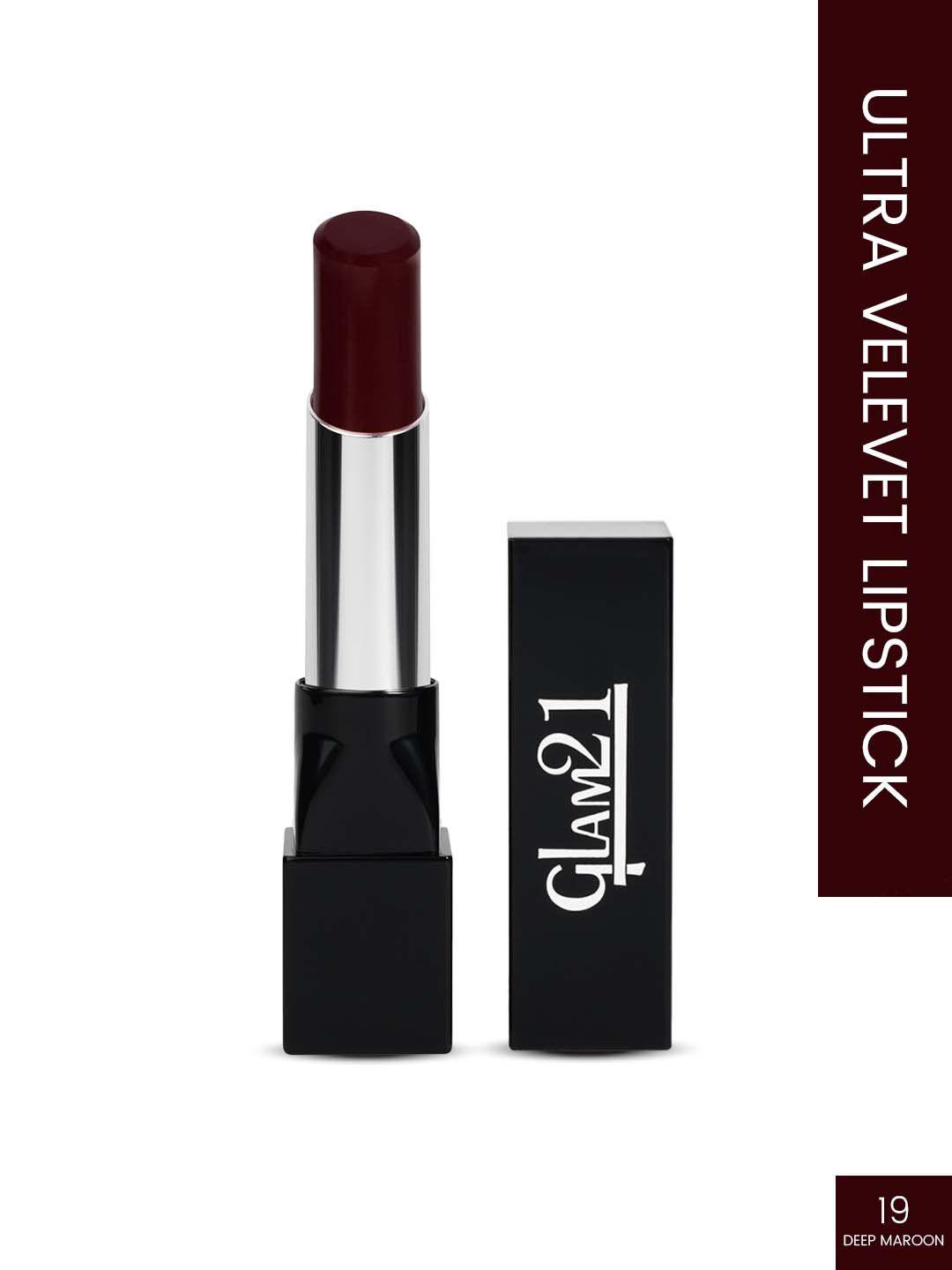 glam21 long lasting stay on lips ultra velvet lipstick - deep maroon 19