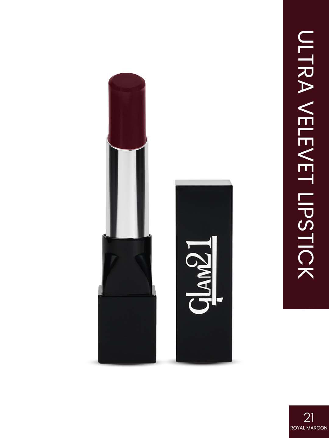 glam21 long lasting stay on lips ultra velvet lipstick - royal maroon 21