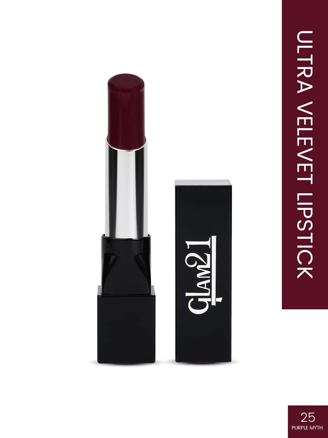 glam21 long lasting stay on lips ultra velvet lipstick-2.5gm- purple myth 25