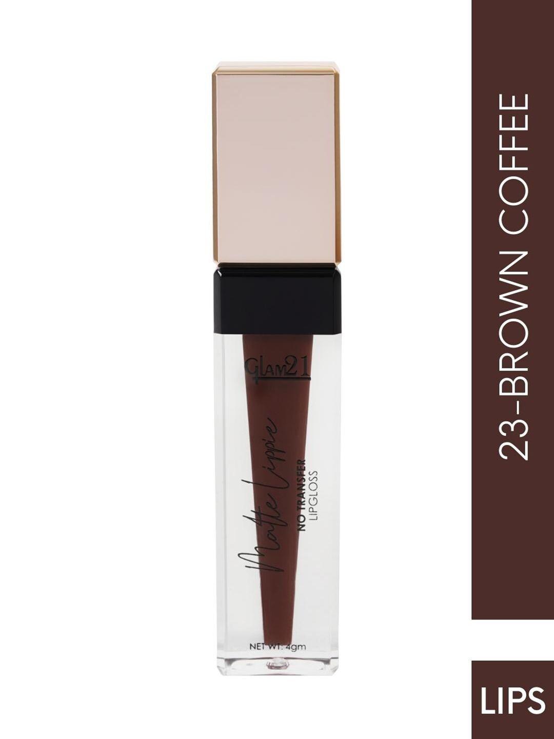 glam21 matte lippie lightweight creamy no-transfer lip gloss 4g - brown coffee 23