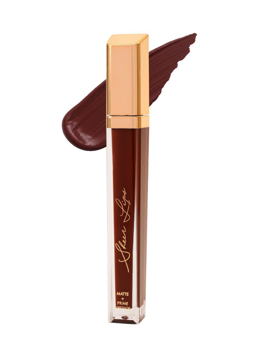 glam21 sheer lips long lasting matte liquid lipstick 8 ml - choco brown 09