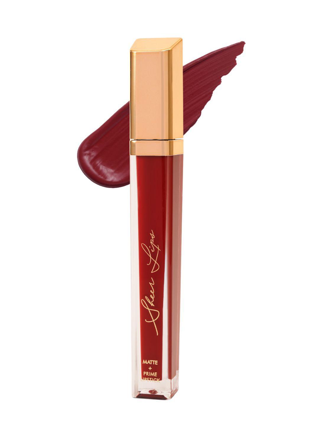 glam21 sheer lips matte & prime long lasting lipstick - red magic 01