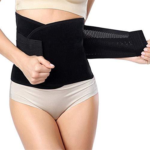 glamoras® postpartum recovery belly band waist trainer cincher trimmer tummy control slimming body shaper shapewear belt (l, black)