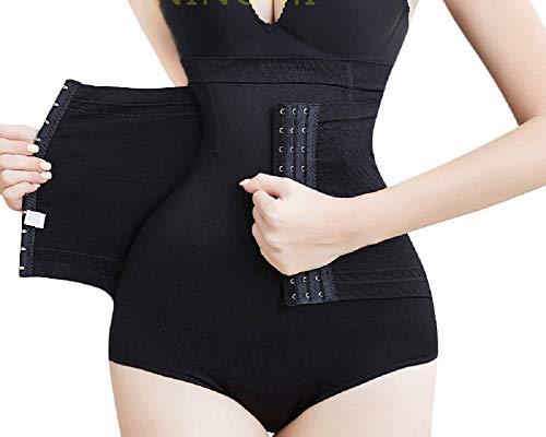 glamoras® women's seamless butt lifter high-waist tummy control shapewear panty with belt for post partum recovery. black