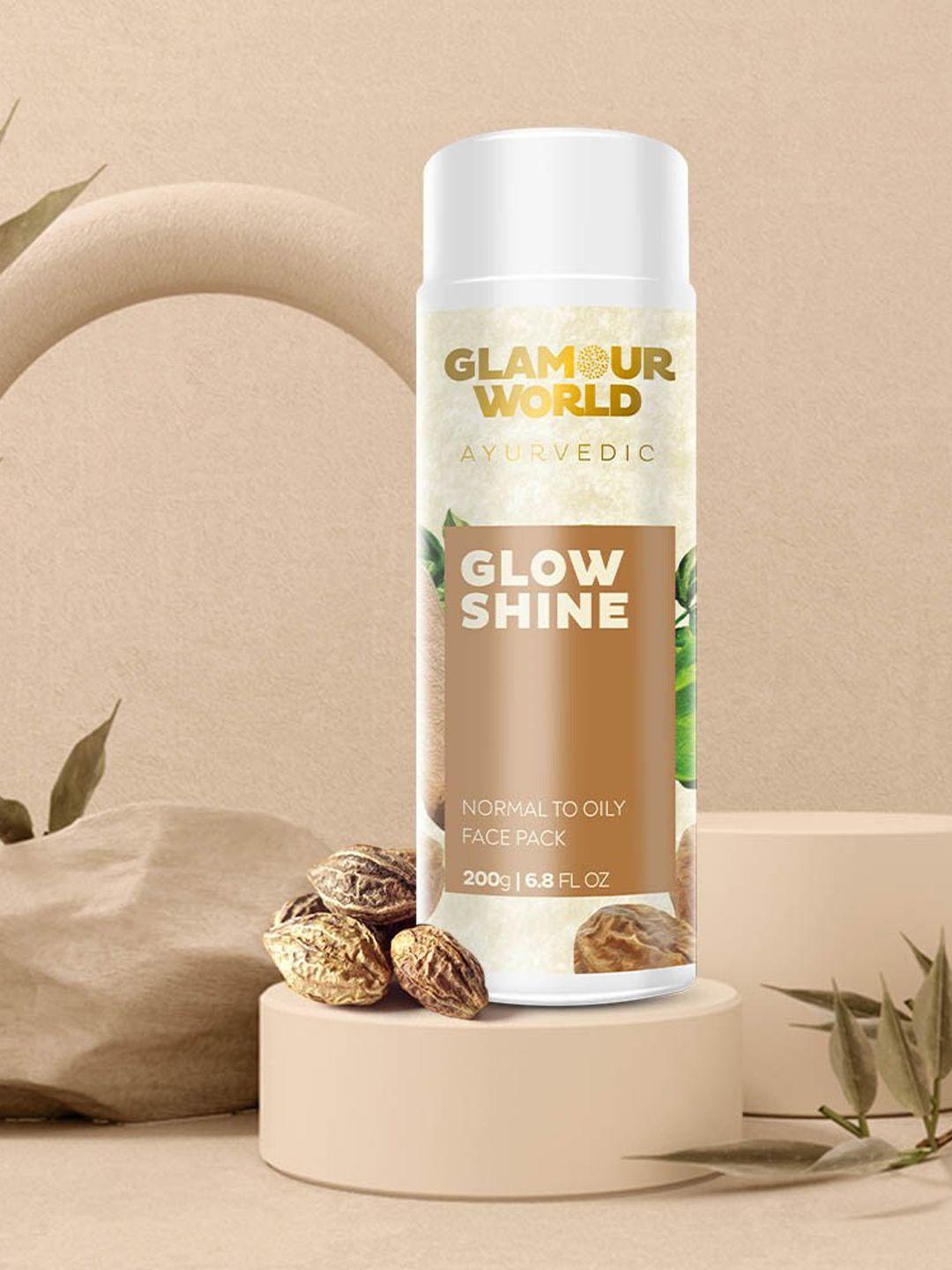 glamour world ayurvedic glow shine face pack for normal to oily skin - 200g