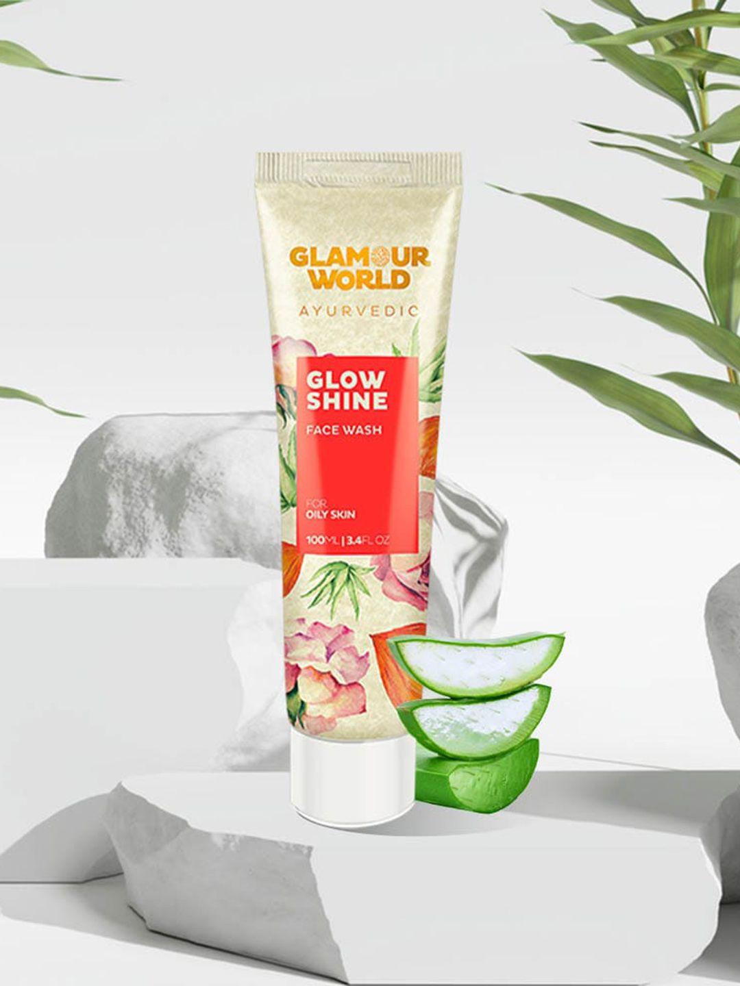 glamour world ayurvedic glow shine face wash - 100ml