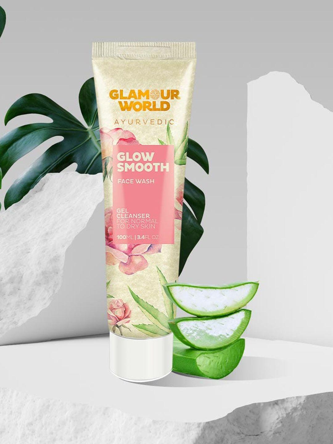 glamour world ayurvedic glow smooth face wash with aloe vera - 100 ml