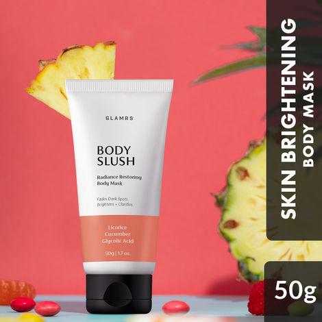 glamrs body slush - radiance restoring body mask - licorice, cucumber, glycolic acid (50gm)