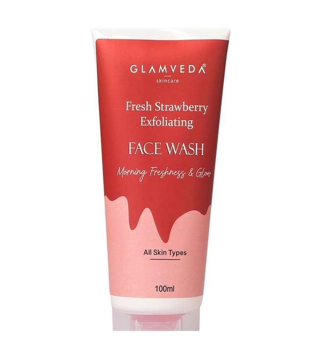 glamveda fresh strawberry exfoliating face wash - 100 ml
