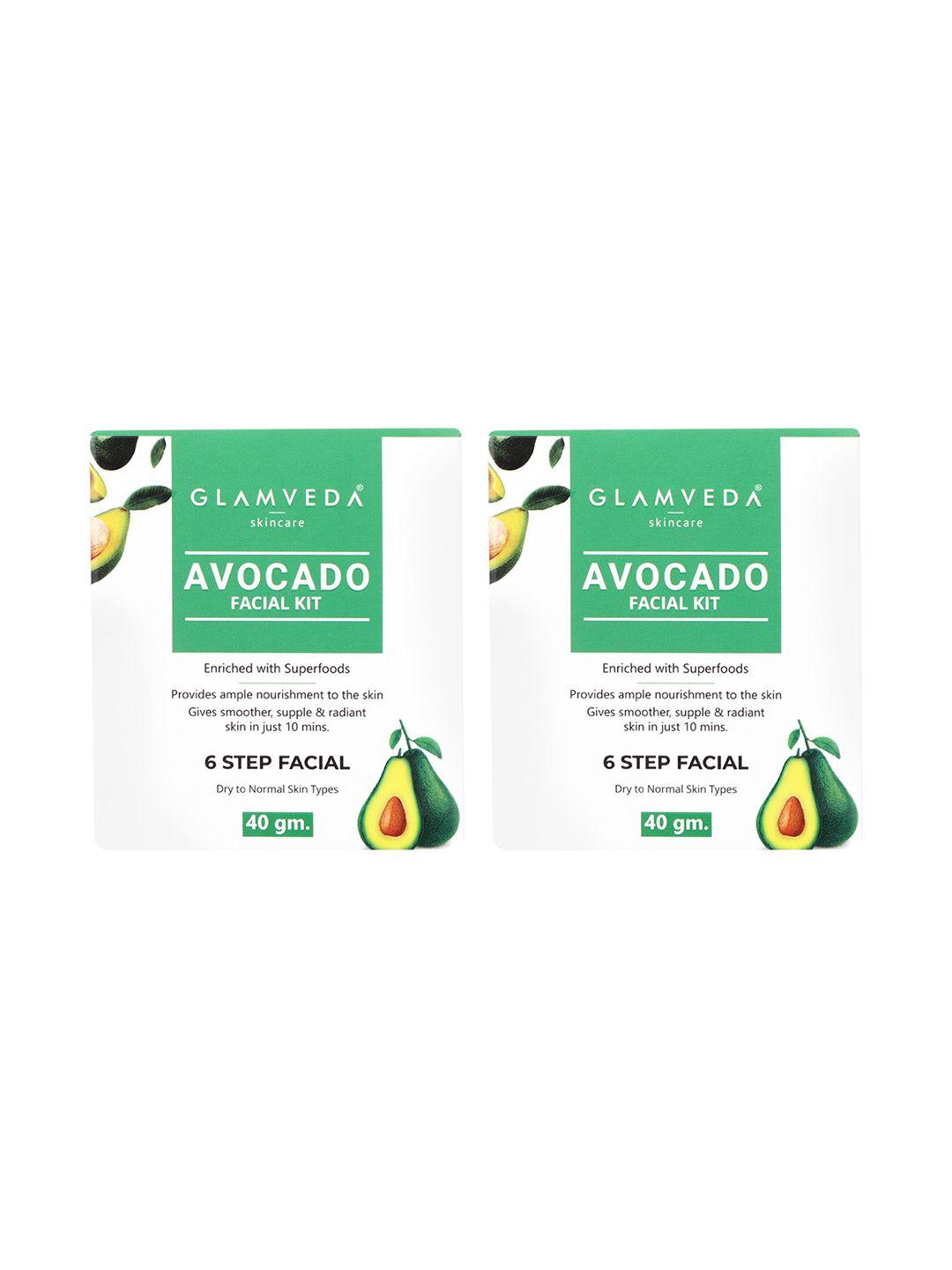 glamveda green set of 2 avocado superfood facial kit 40gm each