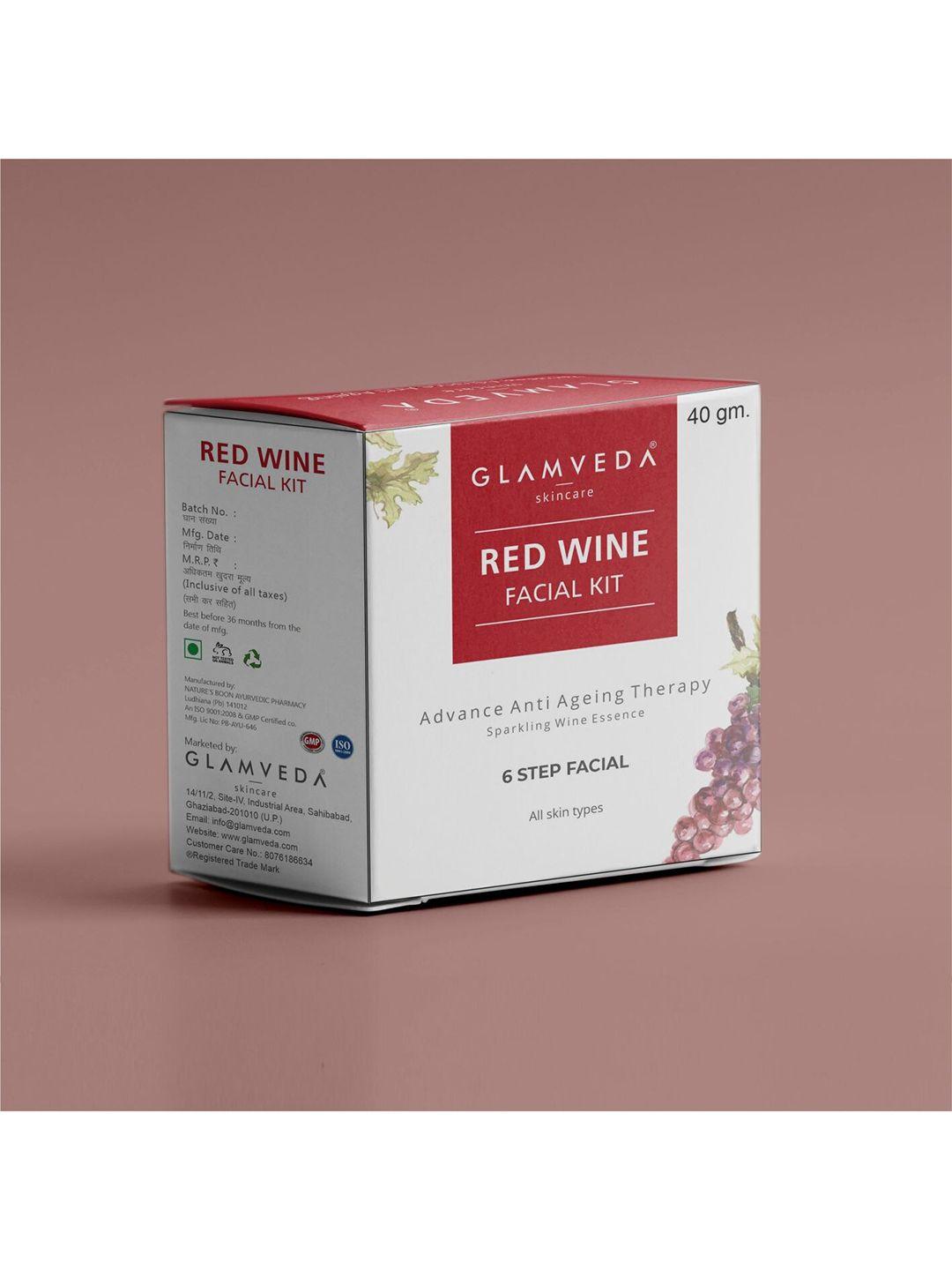 glamveda red wine advance anti ageing facial kit 40 g