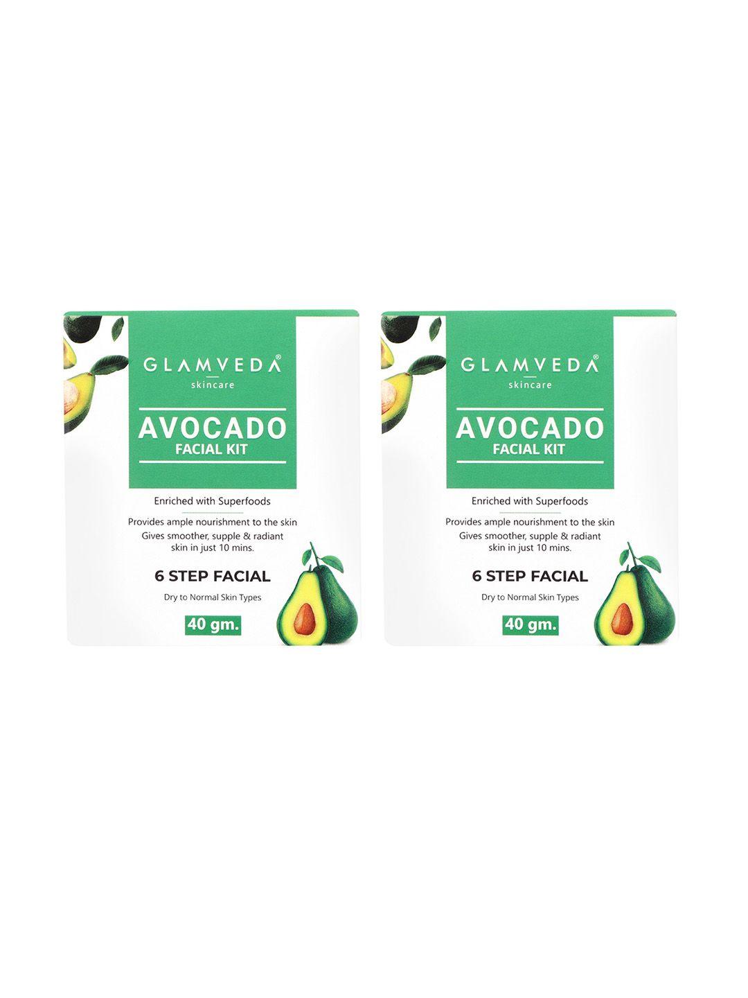 glamveda set of 2 avocado superfood facial kit 40 gm each