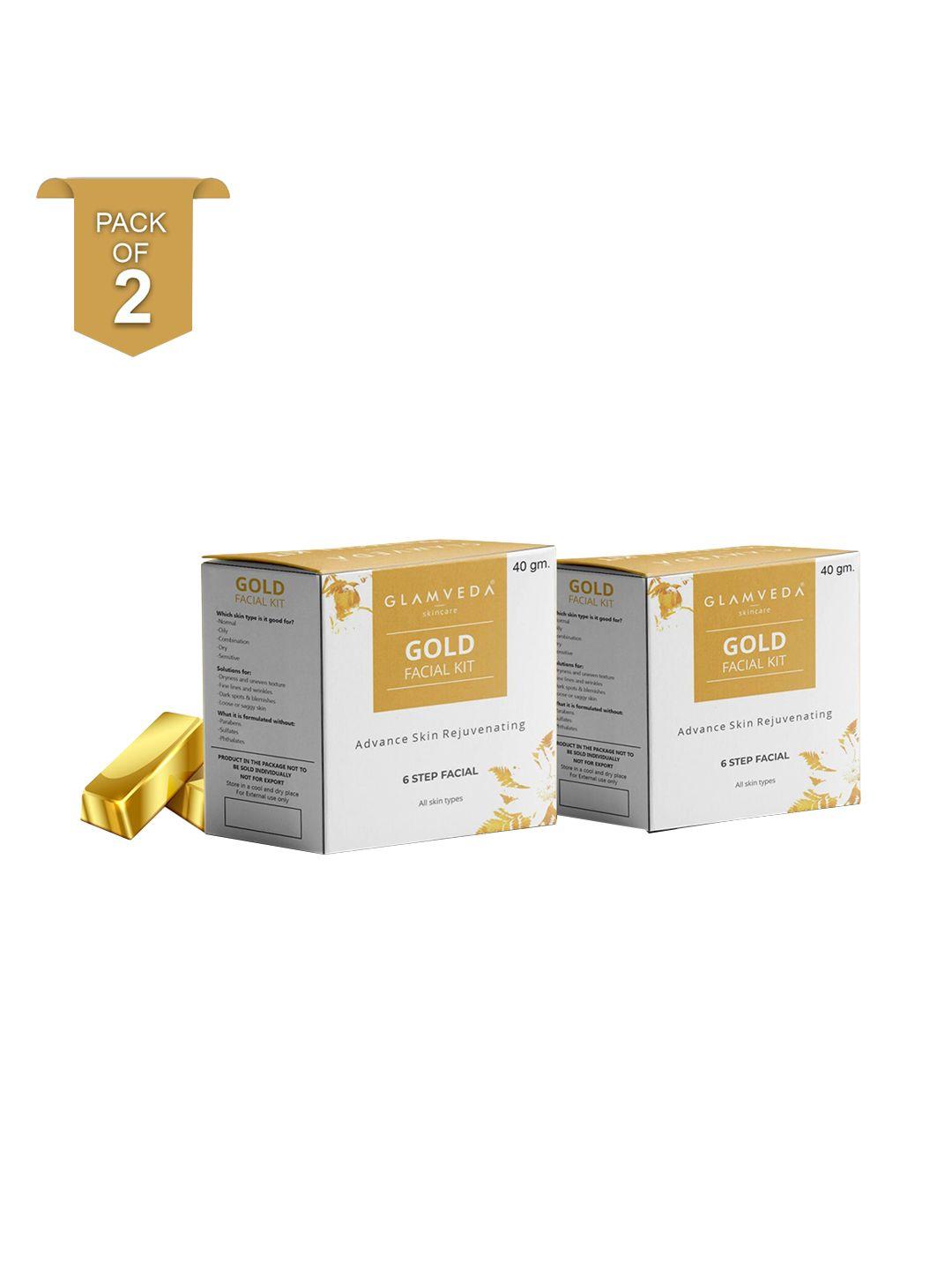 glamveda set of 2 gold advance skin rejuvinating facial kit with aloevera 40 g each