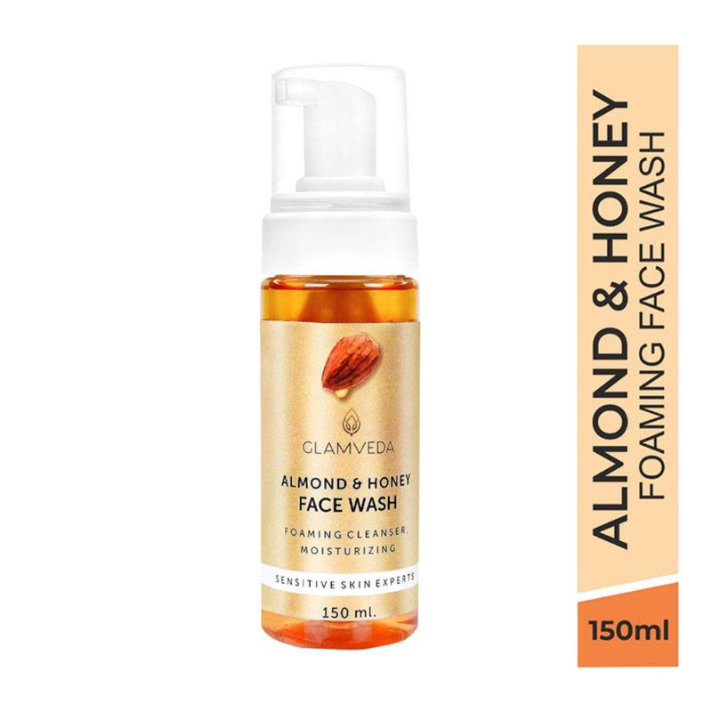 glamveda almond & honey moisturizing foaming face wash