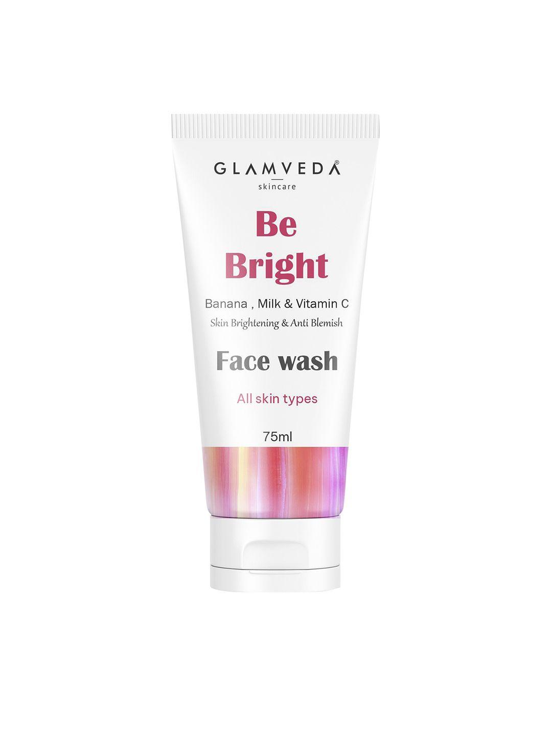 glamveda be bright skin brightening & anti blemish face wash with vitamin c - 75 ml