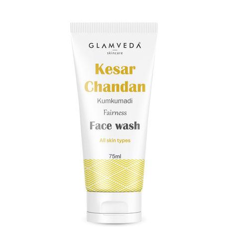 glamveda kesar chandan kumkumadi skin fairness face wash (75 ml)
