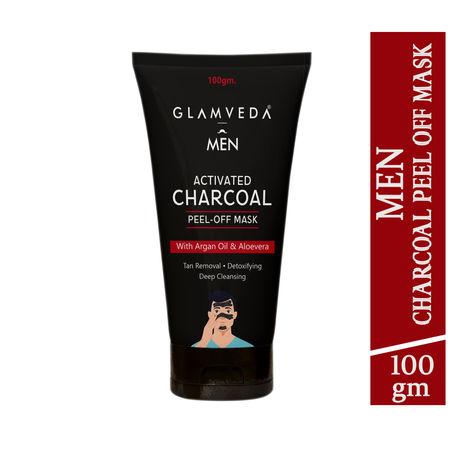 glamveda men activated charcoal peel off mask (100 g)