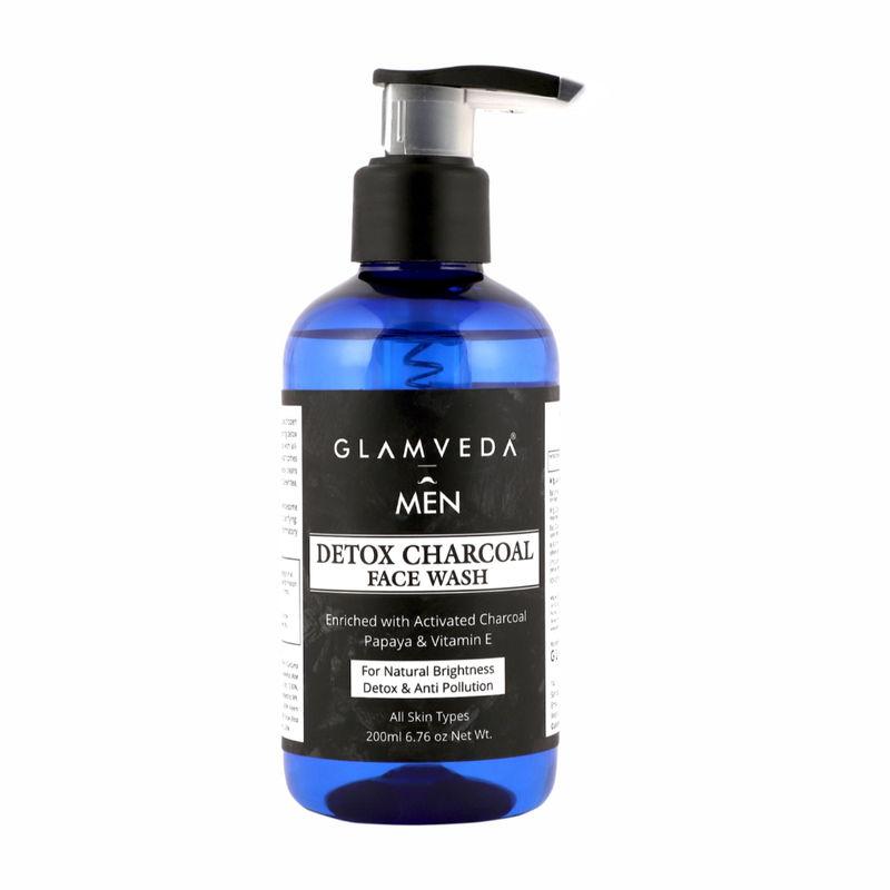 glamveda men detox charcoal face wash