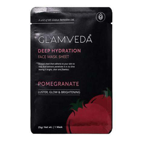 glamveda pomegranate luster, glow & brightening face mask sheet (25 g)