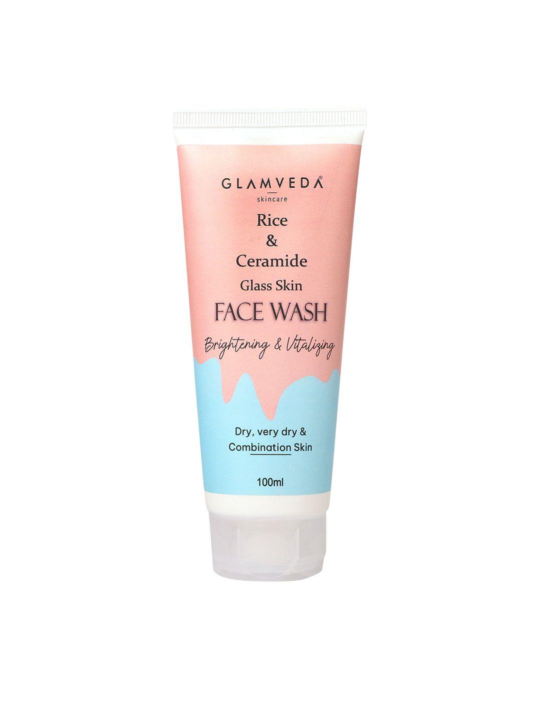 glamveda rice & ceramide ant-ageing skin firming face wash-100ml